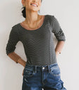 Alexandra Striped Top in Slate - FINAL SALE