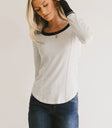 Alexandra Striped Top in White