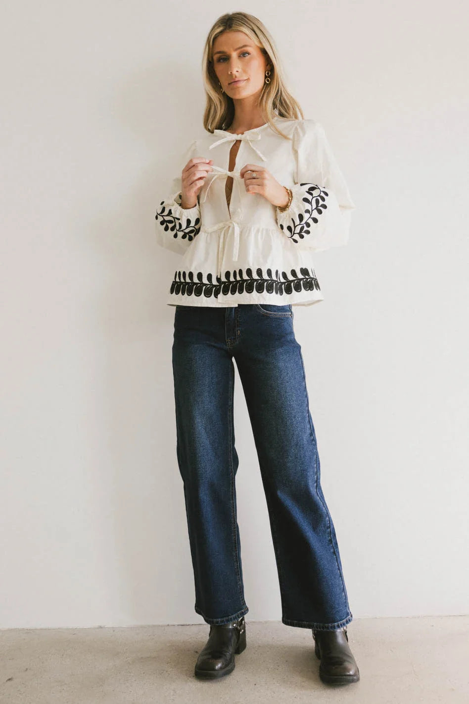 peplum long sleeve blouse