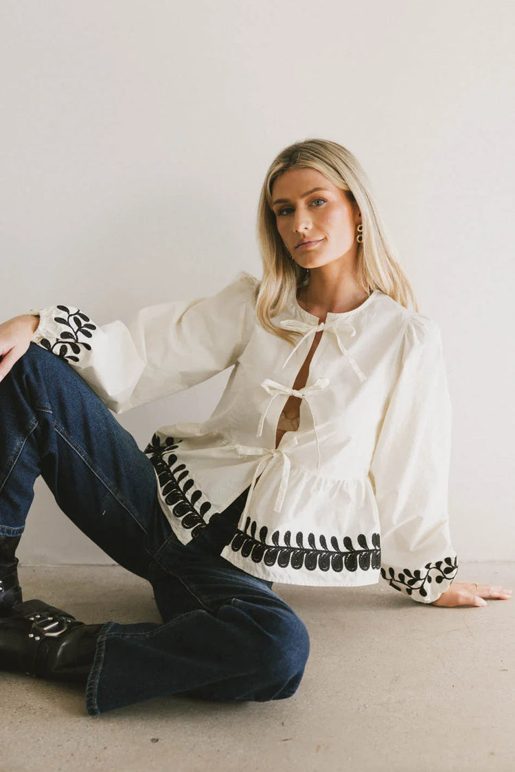 white long sleeve blouse