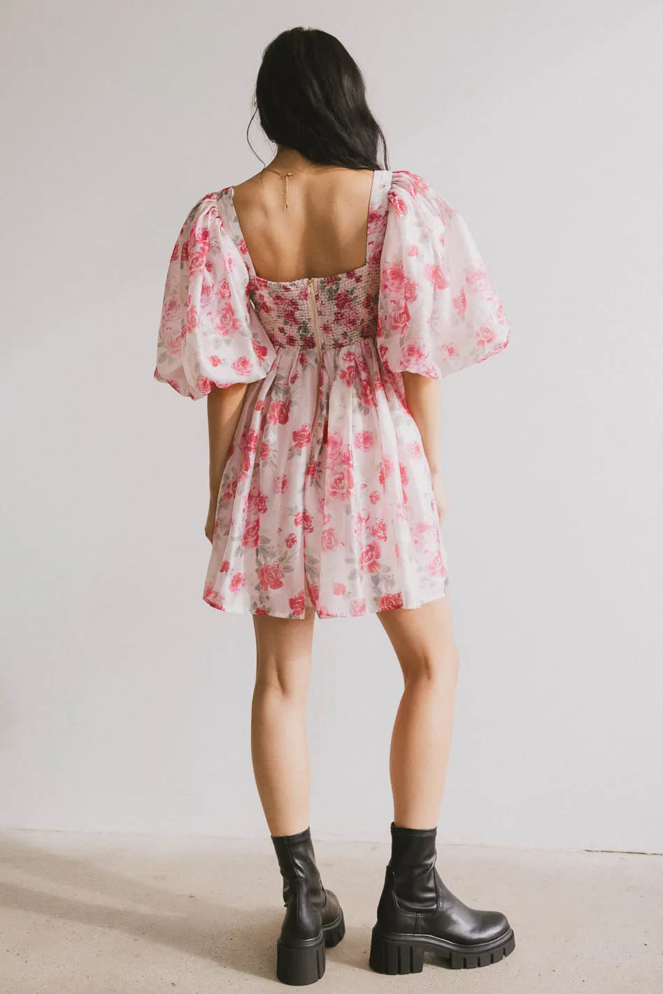 Elastic back dress in multi color