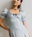Round neck dress in light blue