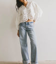 Denim top in white