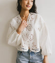 Front embroidered top in white