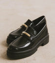 Platform loafers in black