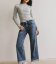 High rise denim in medium wash