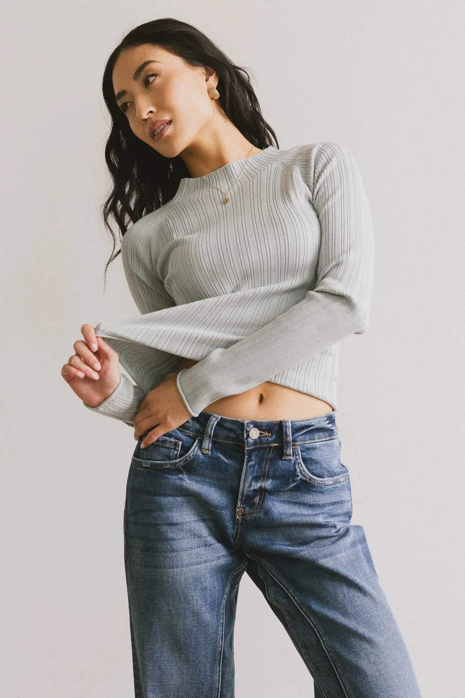 Striped top in blue