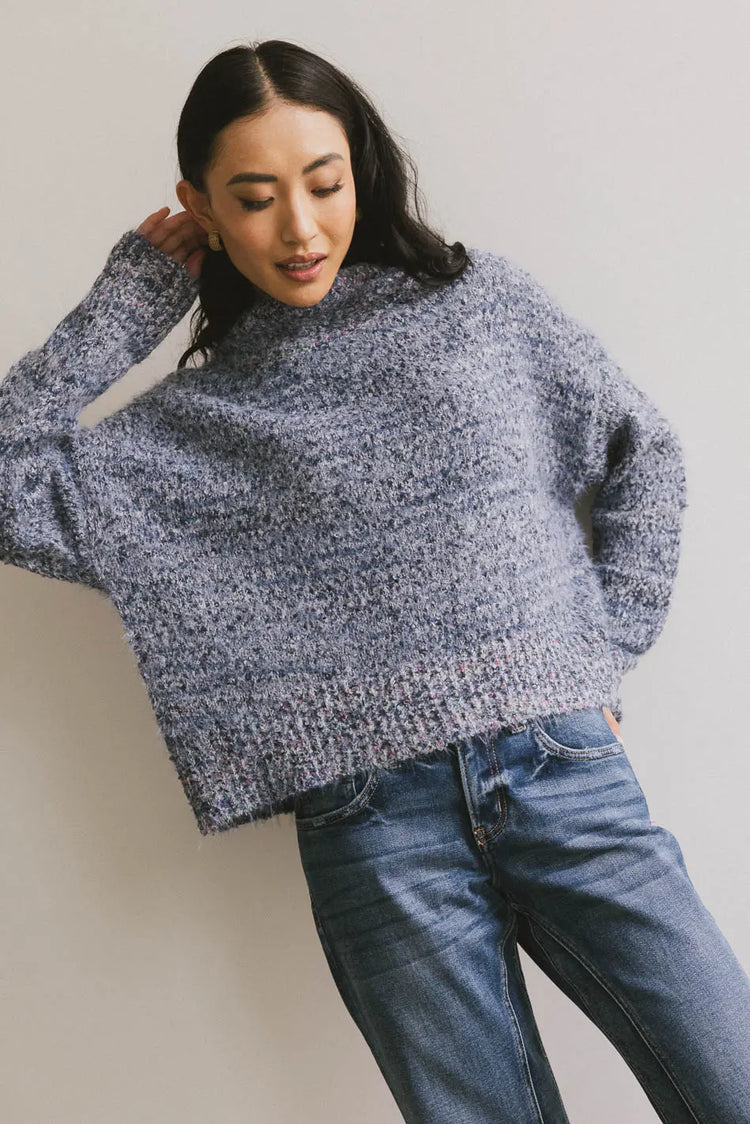 Knit sweater in blue