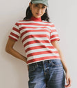 Mock neck top in red