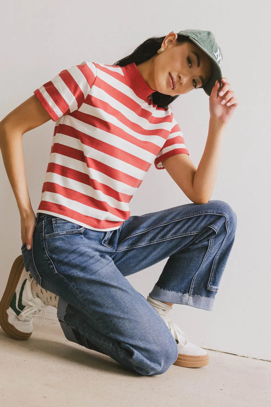 Red striped top