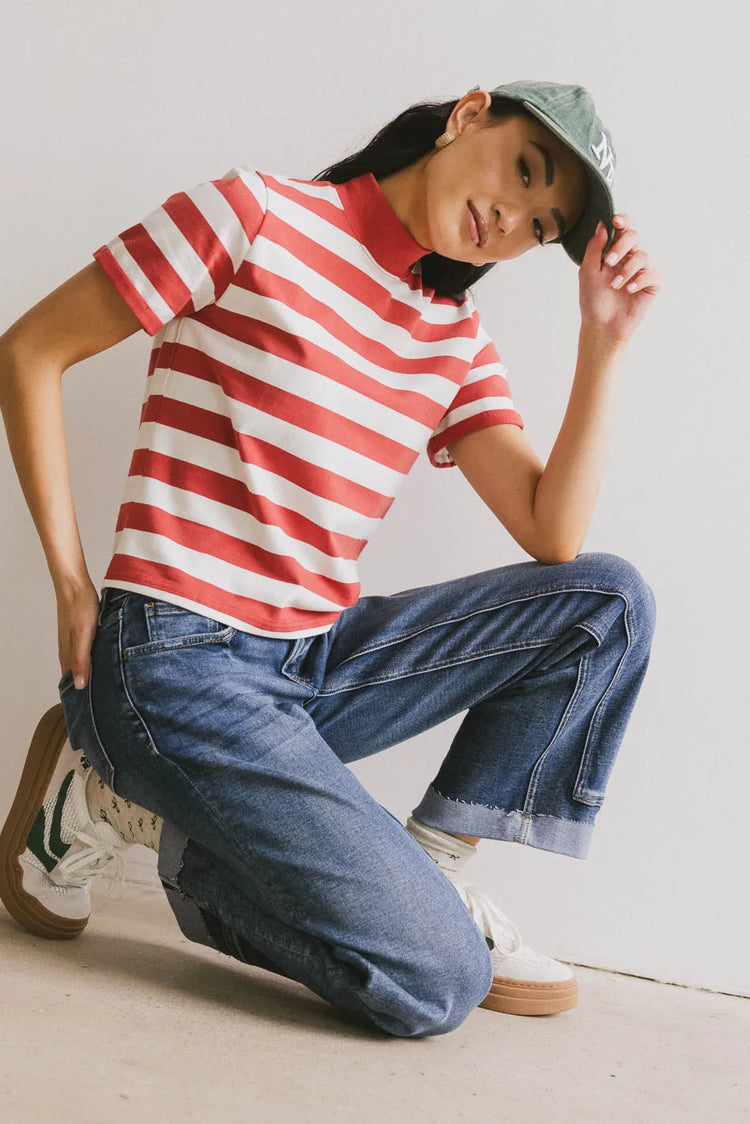 Red striped top