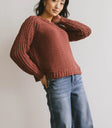 Knit sweater in rust