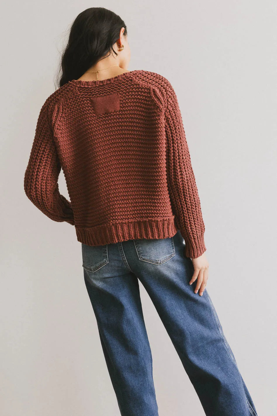 Plain color top in rust