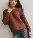 Round neck sweater in rust