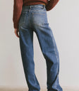 Two back pockets denim in medium wash
