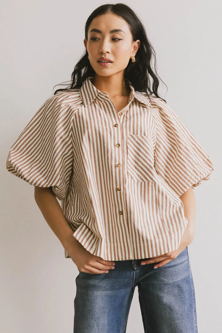 Short sleeves top in mocha