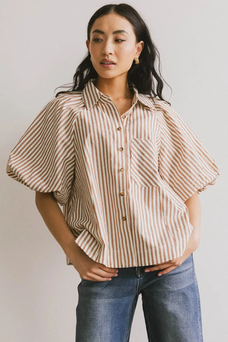 Short sleeves top in mocha