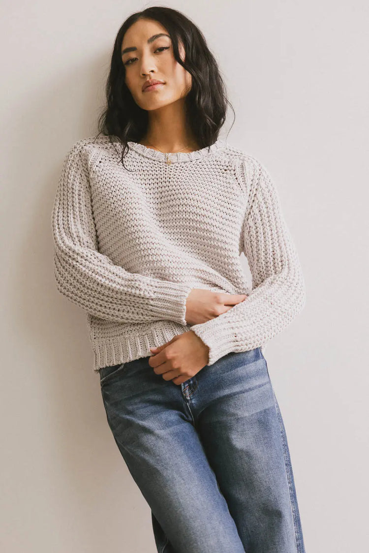 Knit sweater in grey