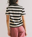 Striped basic top in black
