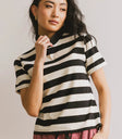 Mock neck styled top in black