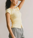 Short sleeves top in yellow