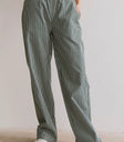 Elastic waist pants in green