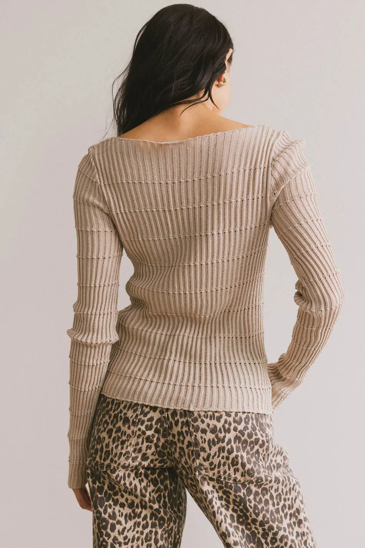 Plain color top in tan