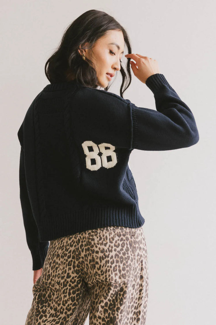 Knit sweater in navy