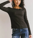 Knit top in black