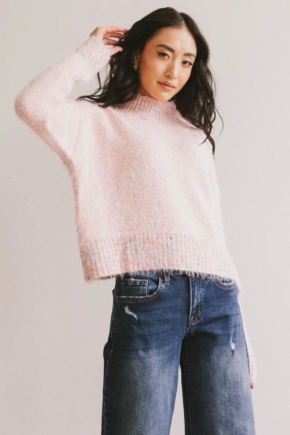 Long sleeves sweater in pink