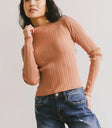 Mock neck top in clay