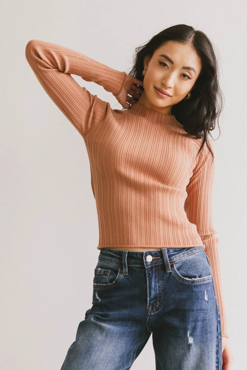 Long sleeves top in clay