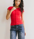 Round neck top in red