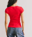 Plain color top in red