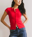 Short sleeves top in red