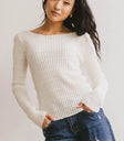 Striped sheer top in white