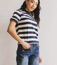Short sleeves striped to in navy