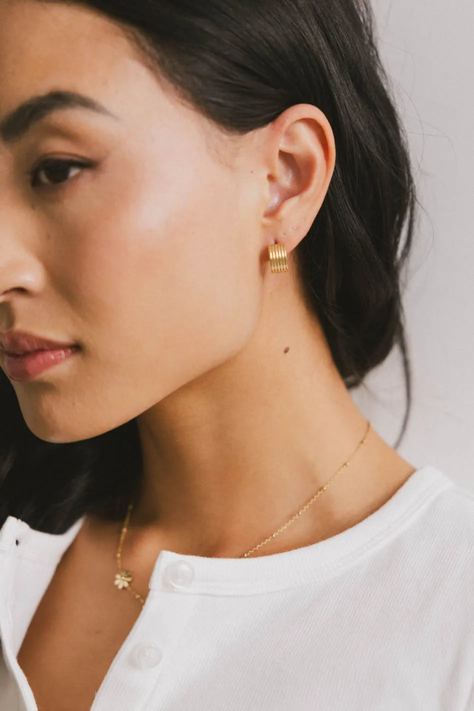 Small gold earrings
