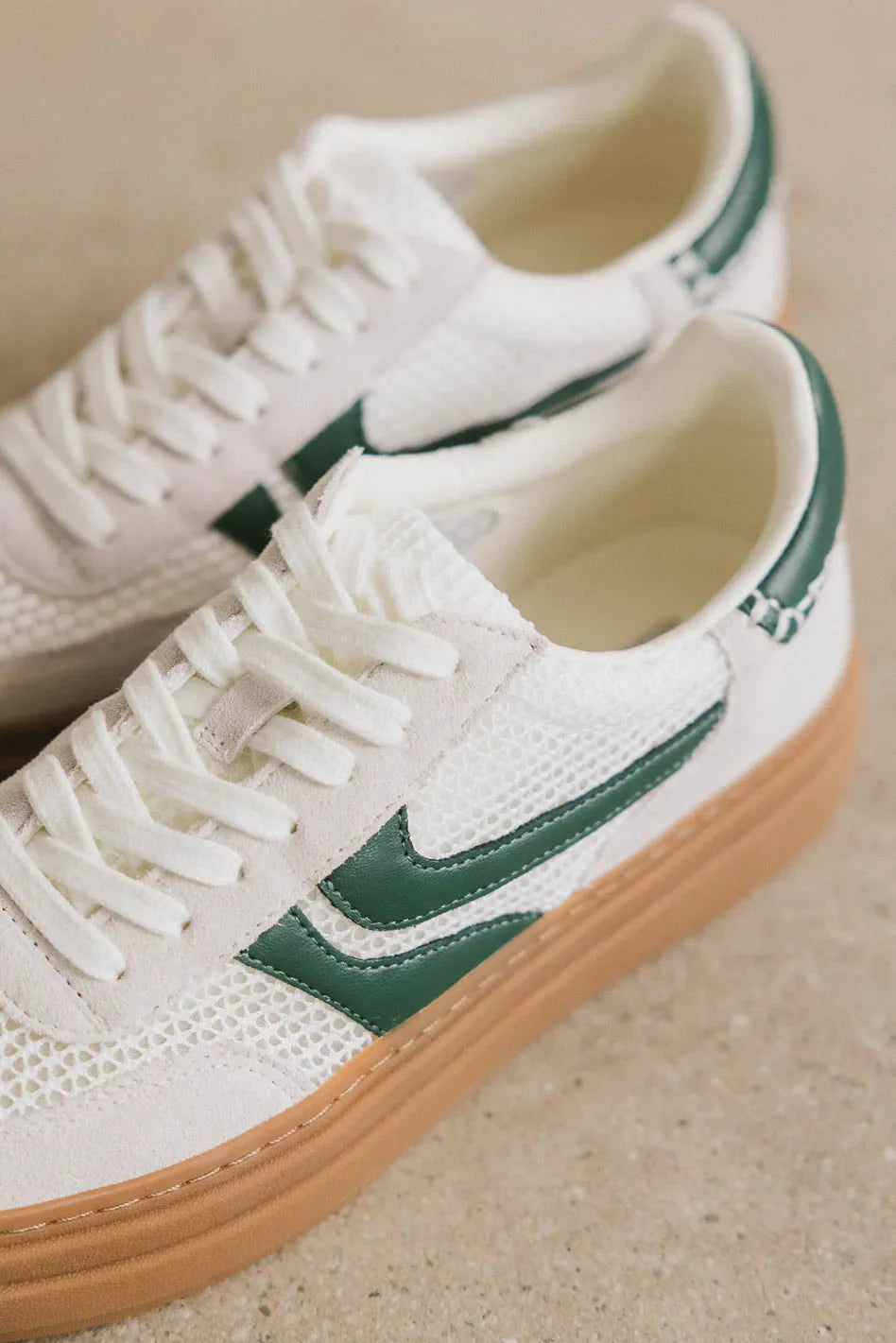 Green platform sneakers