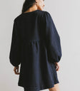 Plain color dress in dark wash