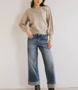 Round neck top in tan
