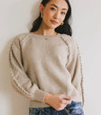 Round neck sweater in tan