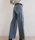 Two back pockets denim in medium wash