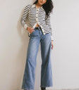 Two hand pockets wide legs in medio wash