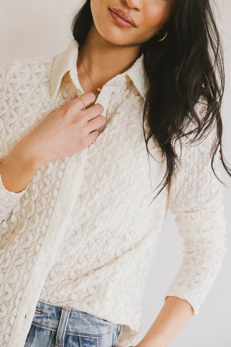 Button up lace top