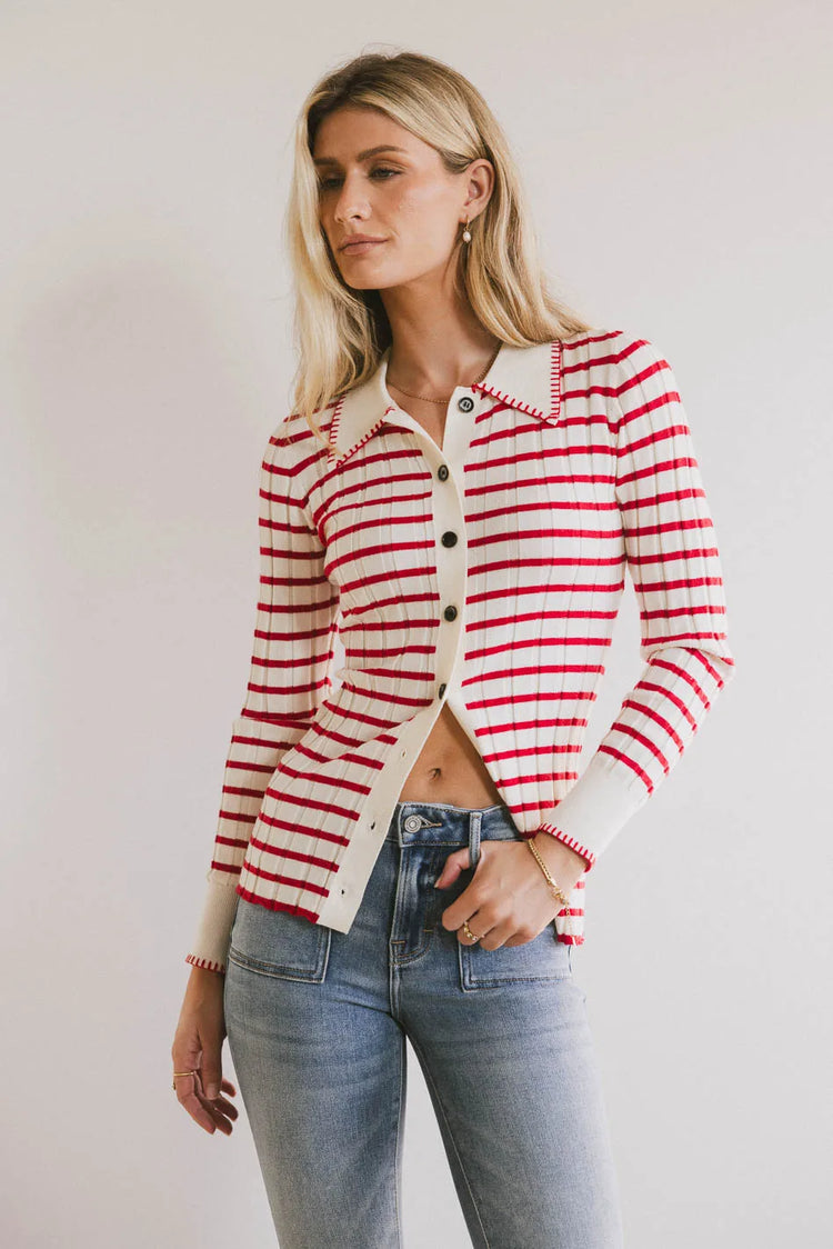 Button up top in red