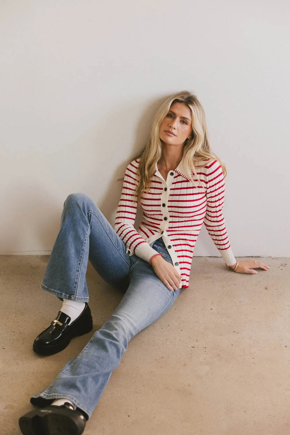 Knit top in red