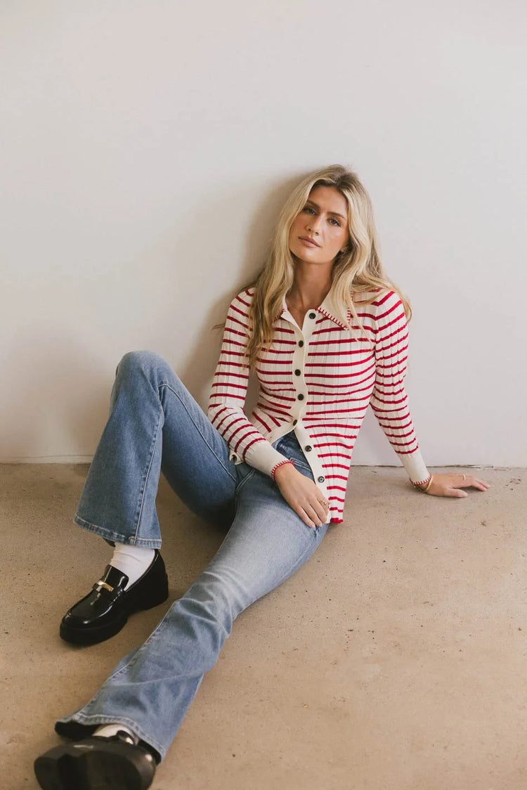 Knit top in red