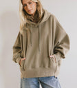 Two hand pockets hoodie in olive