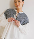 Striped top in white